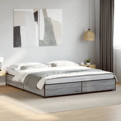 Cadre de lit sans matelas sonoma gris 160x200 cm 