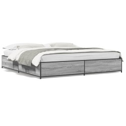Cadre de lit sans matelas sonoma gris 160x200 cm 