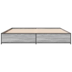 Cadre de lit sans matelas sonoma gris 160x200 cm 