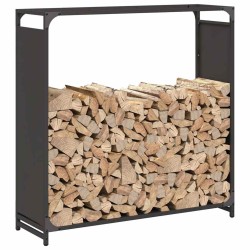 Portant de bois chauffage noir 90x28x90 cm 