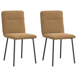 Chaises à manger lot de 2 Marron Velours 