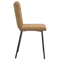 Chaises à manger lot de 2 Marron Velours 