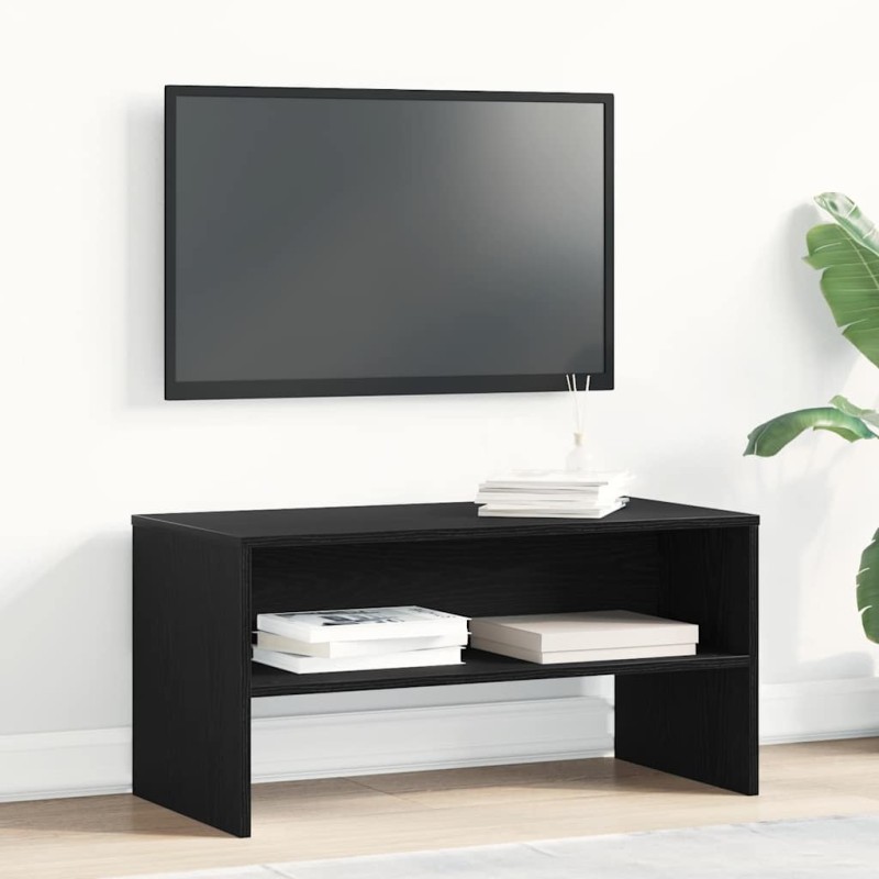 Meuble TV chêne noir 80x40x40 cm bois d'ingénierie Meuble TV chêne noir 80x40x40 cm bois d'ingénierie