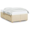 Cadre de lit sans matelas crème 120x200 cm tissu 