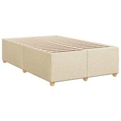 Cadre de lit sans matelas crème 120x200 cm tissu 
