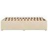 Cadre de lit sans matelas crème 120x200 cm tissu 