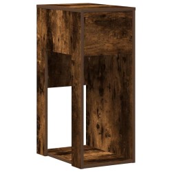 Support de tour d'ordinateur et tiroir chêne fumé 30x44x74 cm 
