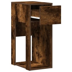 Support de tour d'ordinateur et tiroir chêne fumé 30x44x74 cm 