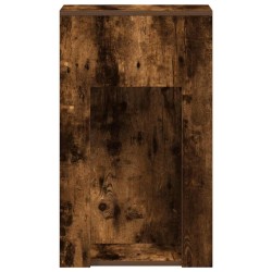 Support de tour d'ordinateur et tiroir chêne fumé 30x44x74 cm 