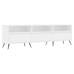 Meuble TV blanc 150x30x44,5 cm bois d'ingénierie 