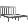 Cadre de lit sans matelas gris 135x190 cm bois massif 