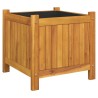 Jardinière avec doublure 42x42x40 cm bois massif d'acacia 