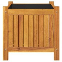 Jardinière avec doublure 42x42x40 cm bois massif d'acacia 