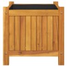 Jardinière avec doublure 42x42x40 cm bois massif d'acacia 
