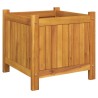 Jardinière avec doublure 42x42x40 cm bois massif d'acacia 