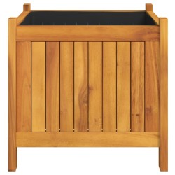 Jardinière avec doublure 42x42x40 cm bois massif d'acacia 