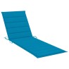 Chaise longue de jardin avec table et coussin Pin imprégné 