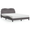 Lit avec matelas gris 140x200 cm similicuir 
