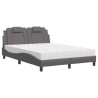 Lit avec matelas gris 140x200 cm similicuir 