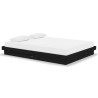 Cadre de lit sans matelas noir bois massif 