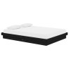 Cadre de lit sans matelas noir bois massif 