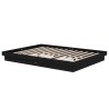 Cadre de lit sans matelas noir bois massif 