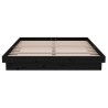 Cadre de lit sans matelas noir bois massif 