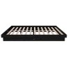 Cadre de lit sans matelas noir bois massif 
