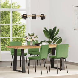 Chaises à manger lot de 4 vert clair velours 