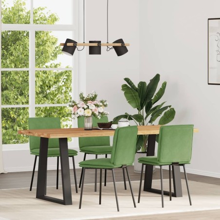 Chaises à manger lot de 4 vert clair velours 