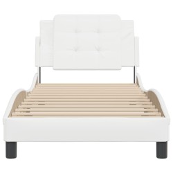 Cadre de lit sans matelas blanc 90x190 cm similicuir 