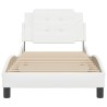 Cadre de lit sans matelas blanc 90x190 cm similicuir 