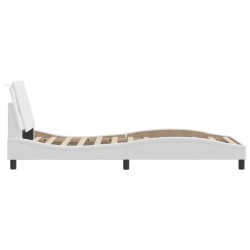 Cadre de lit sans matelas blanc 90x190 cm similicuir 