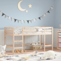 Lit mezzanine d'enfants sans matelas avec échelle 80x200 cm 