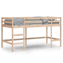 Lit mezzanine d'enfants sans matelas avec échelle 80x200 cm 