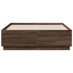 Cadre de lit avec LED sans matelas chêne marron 140x190 cm 