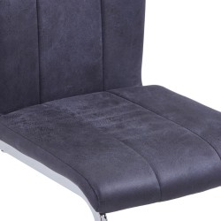 Chaises à manger cantilever lot de 6 gris similicuir daim 