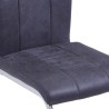 Chaises à manger cantilever lot de 6 gris similicuir daim 