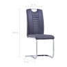 Chaises à manger cantilever lot de 6 gris similicuir daim 