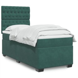 Sommier à lattes de lit avec matelas Vert foncé 90x190 cm 