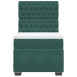 Sommier à lattes de lit avec matelas Vert foncé 90x190 cm 