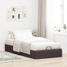 Cadre de lit ottoman sans matelas marron foncé 90x190 cm tissu 