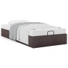 Cadre de lit ottoman sans matelas marron foncé 90x190 cm tissu 