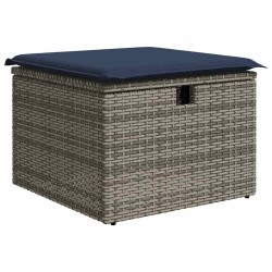 Salon de jardin 5 pcs avec coussins gris résine tressée 