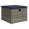 Salon de jardin 5 pcs avec coussins gris résine tressée 