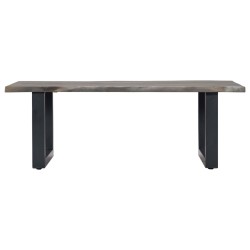 Table basse avec bord naturel Gris 115x60x40 cm Bois d'acacia 