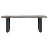 Table basse avec bord naturel Gris 115x60x40 cm Bois d'acacia 