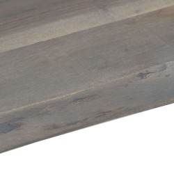 Table basse avec bord naturel Gris 115x60x40 cm Bois d'acacia 