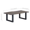 Table basse avec bord naturel Gris 115x60x40 cm Bois d'acacia 