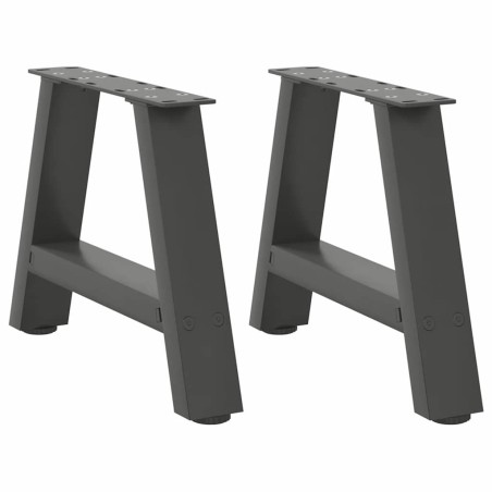 Pieds de table basse en forme de A, 2 pièces, anthracite, 50 x (30-31) cm, acier 
